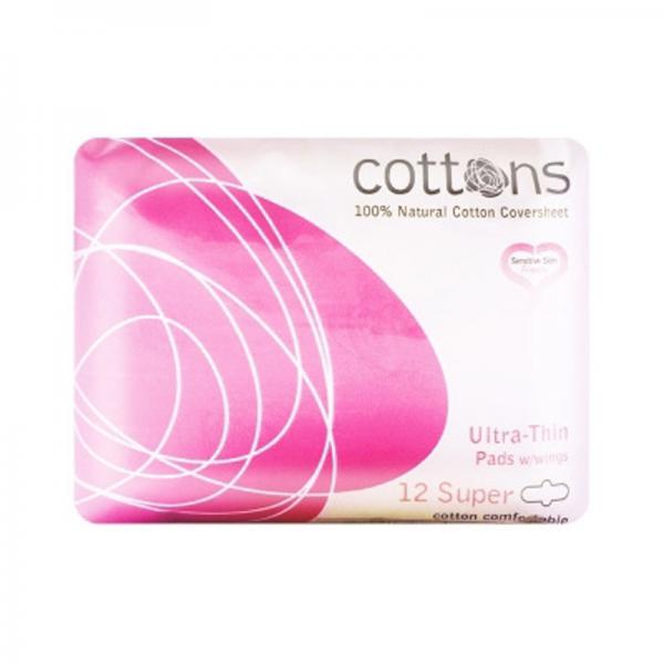 澳洲进口 COTTONS 超薄吸附全棉夜用卫生巾 290mm*12P