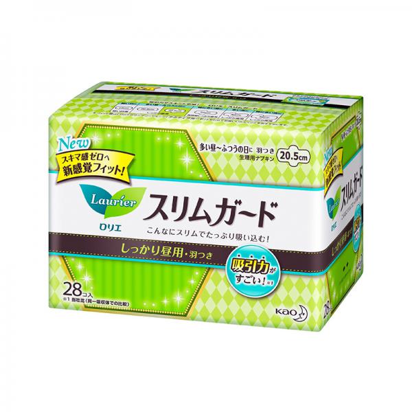 日本进口花王 乐而雅 零触感日用护翼 卫生巾 瞬吸轻薄20.5cm28片