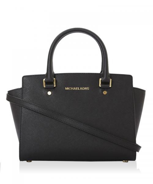 Michael Kors/女包手提包 新款单肩包黑色简约斜跨包中号